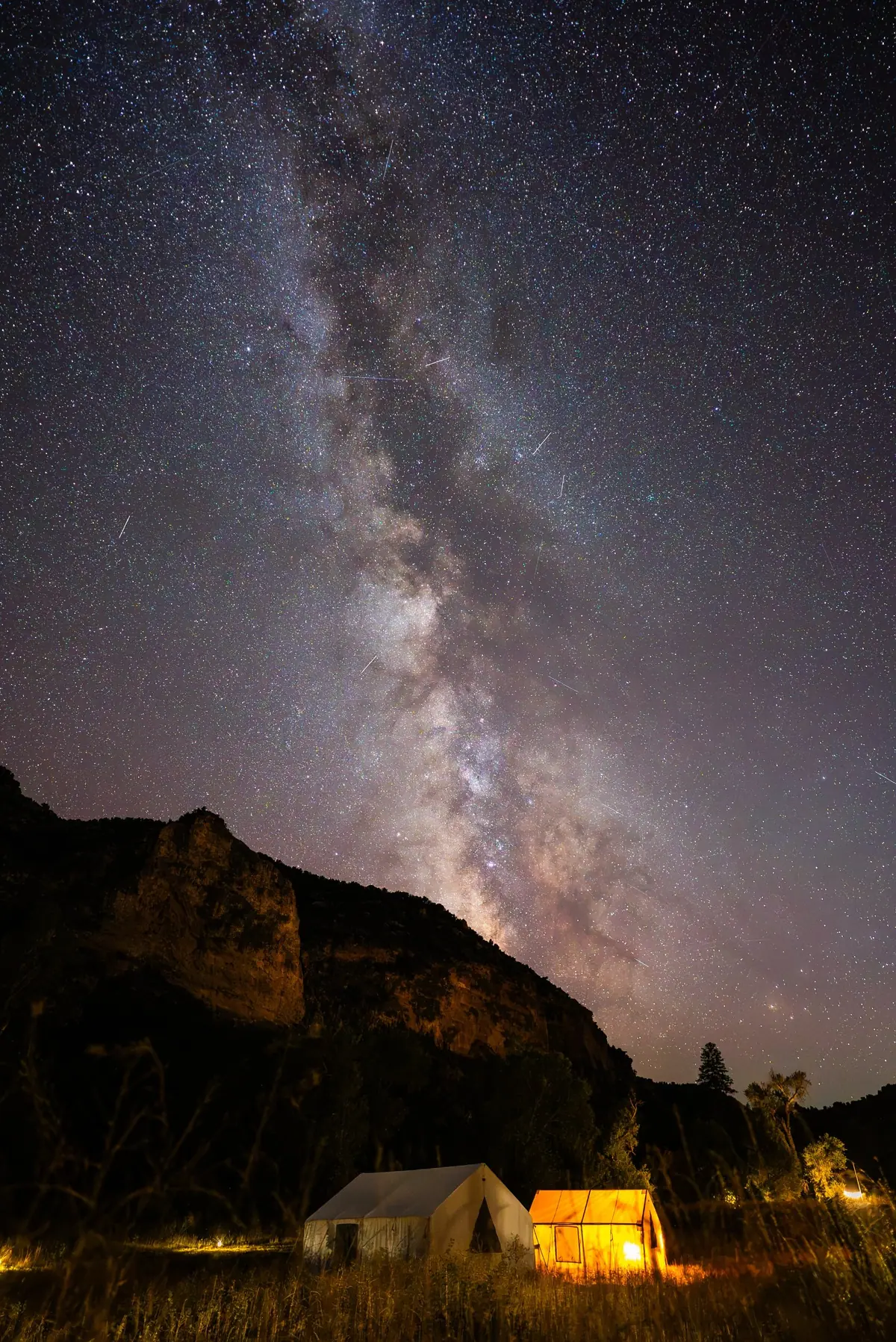 The Milky Way over the canyon wall at Paintrock Canyon Ranch, Wyoming